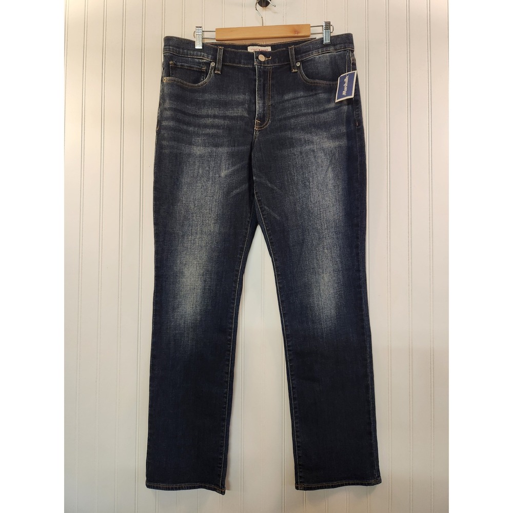 NEW Lucky Brand Mid Rise Straight Jeans Womens 16 Dark Wash Denim Regular‎ 38x32